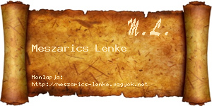 Meszarics Lenke névjegykártya